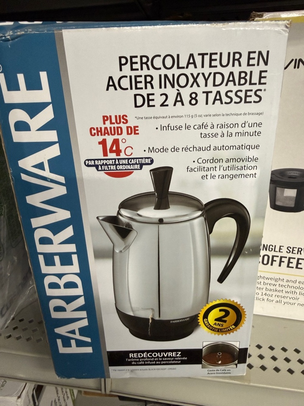 Farberware Silver and Black Stainless Percolator Coffee Maker